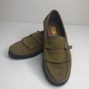 Ahh... Keds Olive Suede Kiltie Loafers